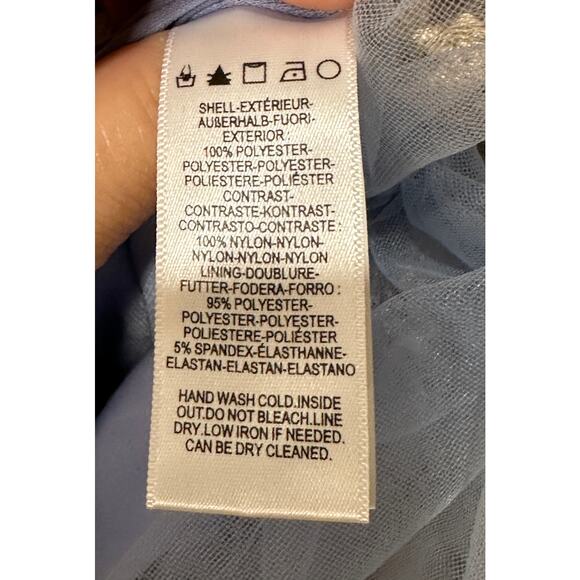 Dress The Population Samira Embellished Chiffon Gown Sky Multi Size Medium NWT - Picture 16 of 16